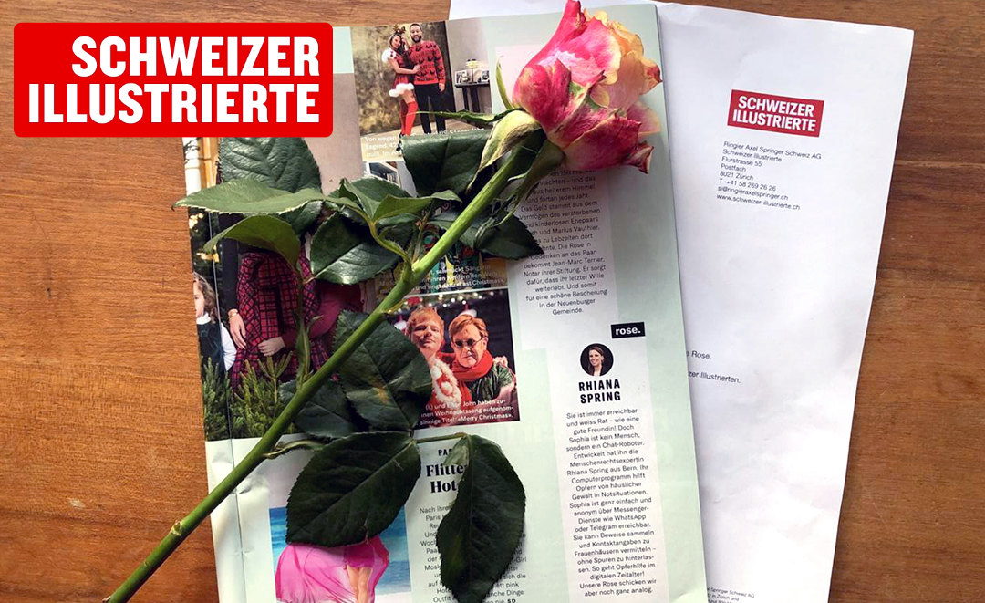 A Thank You Note published for “Sophia” in the Schweizer Illustrierte
